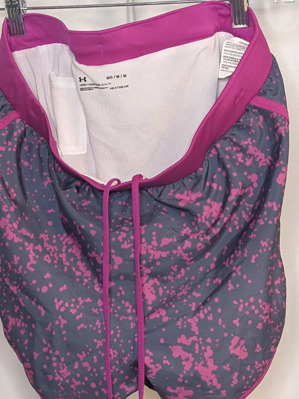 Under Armour Women's Pink Splash Print Running Shorts